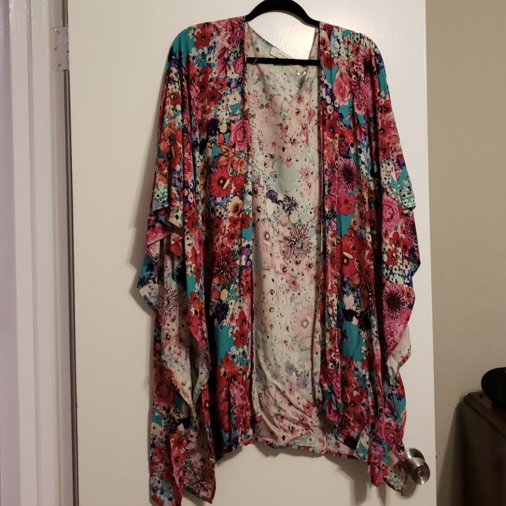 Bright Floral Kimono - 1XL